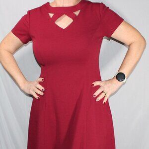 Alyx Women’s Petite Burgundy Dress with Keyhole Detail - Size 8P